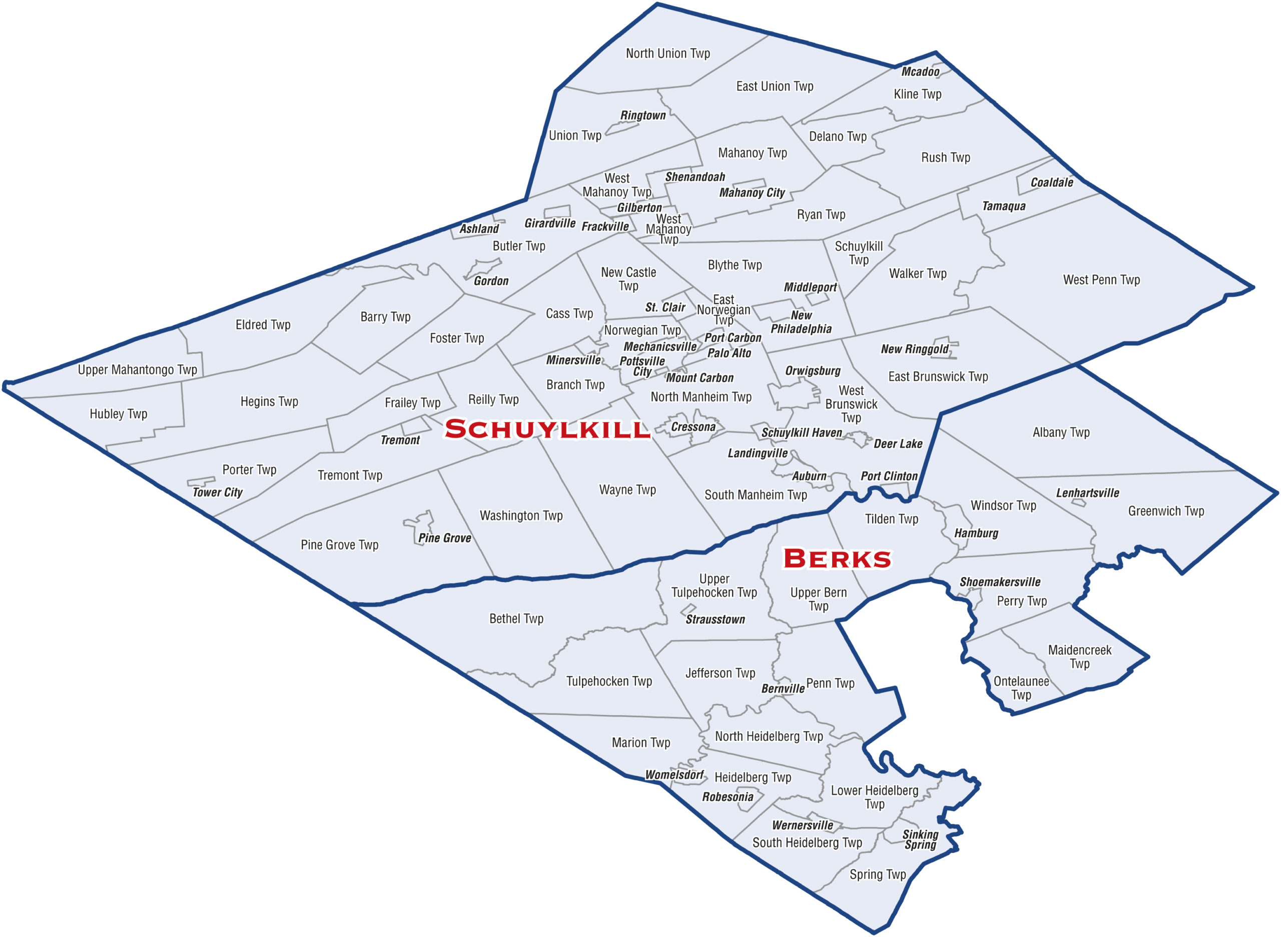 Schuylkill County Pa Map World Map Wall Sticker