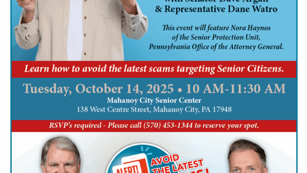 October 14: Scam Seminar in Mahanoy City