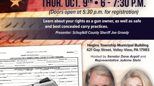 October 9: Concealed Carry Seminar in Hegins