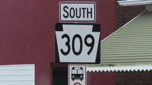 State Route 309 sign.