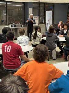 Senator Argall speaking to students at Bear Creek Charter School.
