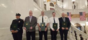 A group of EMS Professionals from the 29th Senate District receiving awards at the Emergency Health Services Federation’s Annual Recognition Event in Harrisburg.