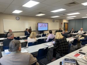 A picture of Senator Dave Argall with a group of regional housing developers and business leaders at his Housing Roundtable at Lehigh Carbon Community College in Tamaqua.