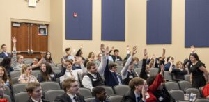 students participating in Senator Argall’s Senator for a Day Event at Penn State Schuylkill.