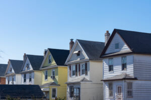 Row of Old Wood Homes