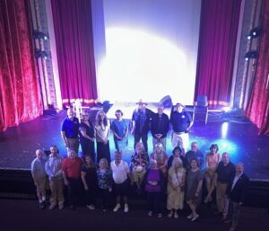A picture of Sen. Argall with the Luzerne Foundation, Schiavo Family, and leaders of the Mauch Chunk Opera House.