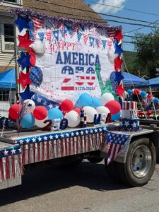 A picture of a parade float at the America 250th parade in Nesquehoning.