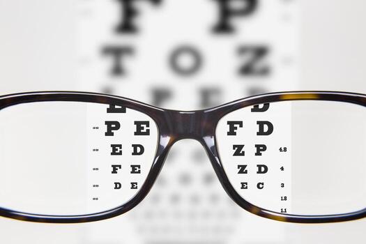 A stock image of a vision board and glasses.