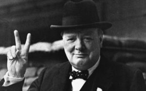A picture of former Prime Minister Winston Churchill.