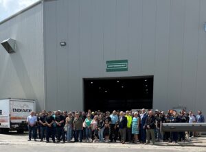 A picture at the dedication ceremony of Nucor in West Hazleton, Luzerne County.