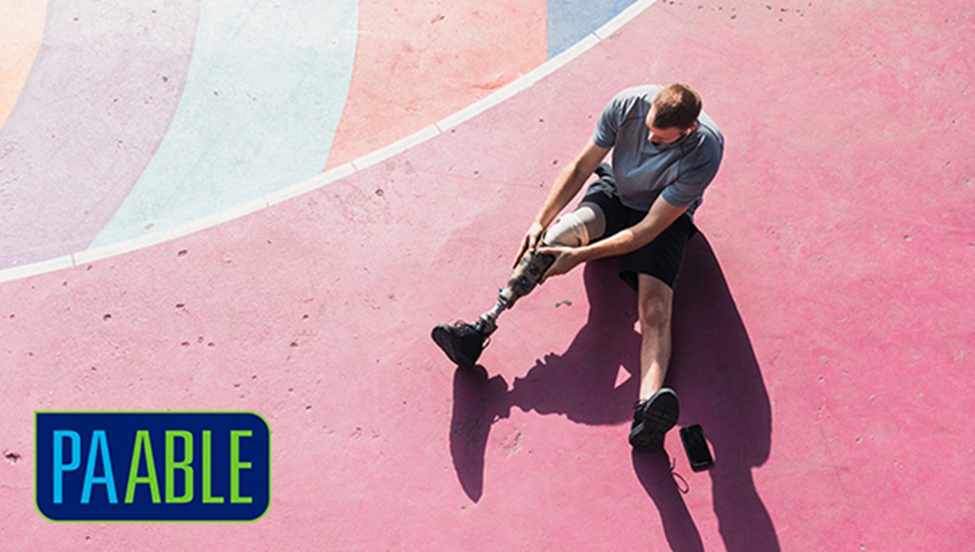a disabled veteran exercising.