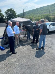 A picture of Senator Argall and Rep. Heffley at their recent License Plate Replacement Event in Palmerton.