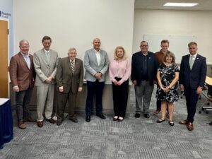 A picture of Senator Argall, Rep. JoAnne Stehr, Rep. Dane Watro, and Penn State Schuylkill campus leaders.