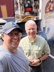 Sen. Argall with Pottsville Councilman Andy Wollyung at the first-ever Great Pottsville Cleanup.