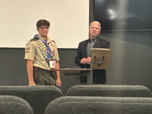 Sen. Argall at the Eagle Scout Court of Honor of Gavin Ballay.