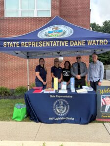 Sen. Argall and Rep. Dane Watro’s recent license plate replacement event in Hazle Township.