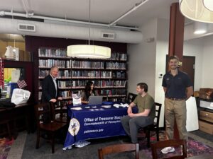 A picture of Senator Argall at his Unclaimed Property event in Orwigsburg.
