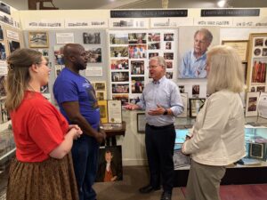 Sen. Argall speaking to staff at the Mauch Chunk Museum & Cultural Center in Jim Thorpe.