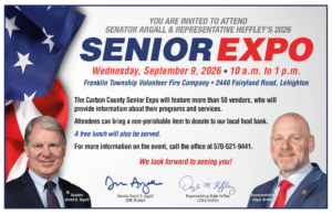 graphic advertising Sen. Argall and Rep. Doyle Heffley’s Senior Expo on Wednesday, September 9 from 10 a.m. to 1 p.m. at the Franklin Township Volunteer Fire Company.