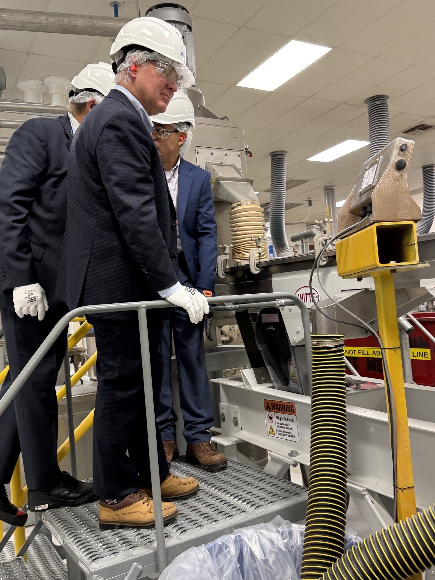 Sen. Argall touring the Solstice Advanced Materials facility in Norwegian Township.